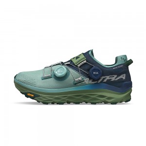 Blue / Green Altra MONT BLANC BOA Men's Trail Running Shoes | Canada-34781