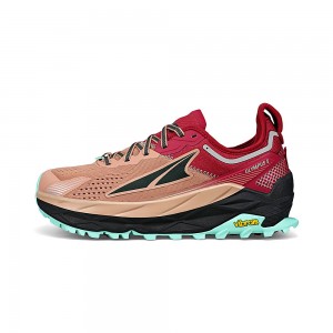 Brown / Red Altra OLYMPUS 5 Women's Trail Running Shoes | Canada-82096