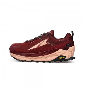 Burgundy Altra OLYMPUS 5 HIKE LOW GTX Women's Trail Running Shoes | Canada-34178