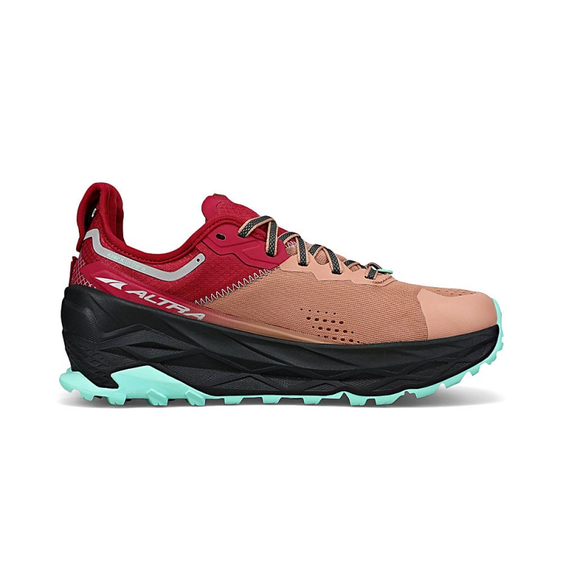 Brown / Red Altra OLYMPUS 5 Women's Trail Running Shoes | Canada-82096