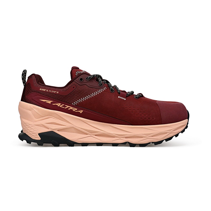 Burgundy Altra OLYMPUS 5 HIKE LOW GTX Women's Trail Running Shoes | Canada-34178