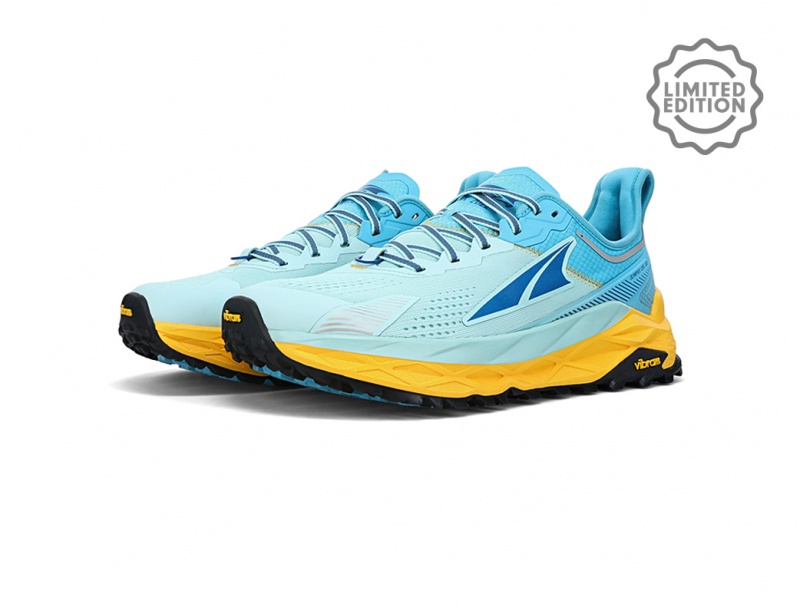 White / Blue Altra OLYMPUS 5 CHAMONIX Men's Trail Running Shoes | Canada-53980